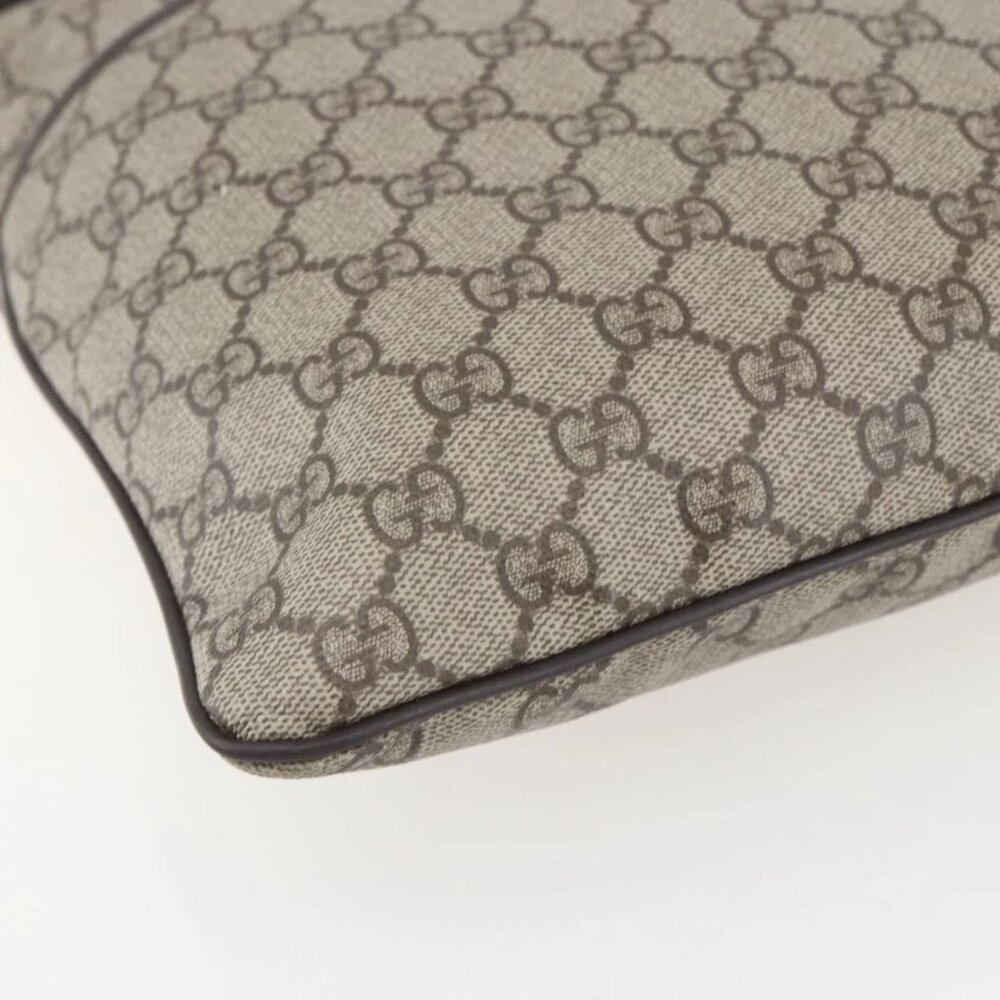 GUCCI GG Supreme Shoulder Bag PVC Beige Silver Auth 151520 - Picture 4 of 16